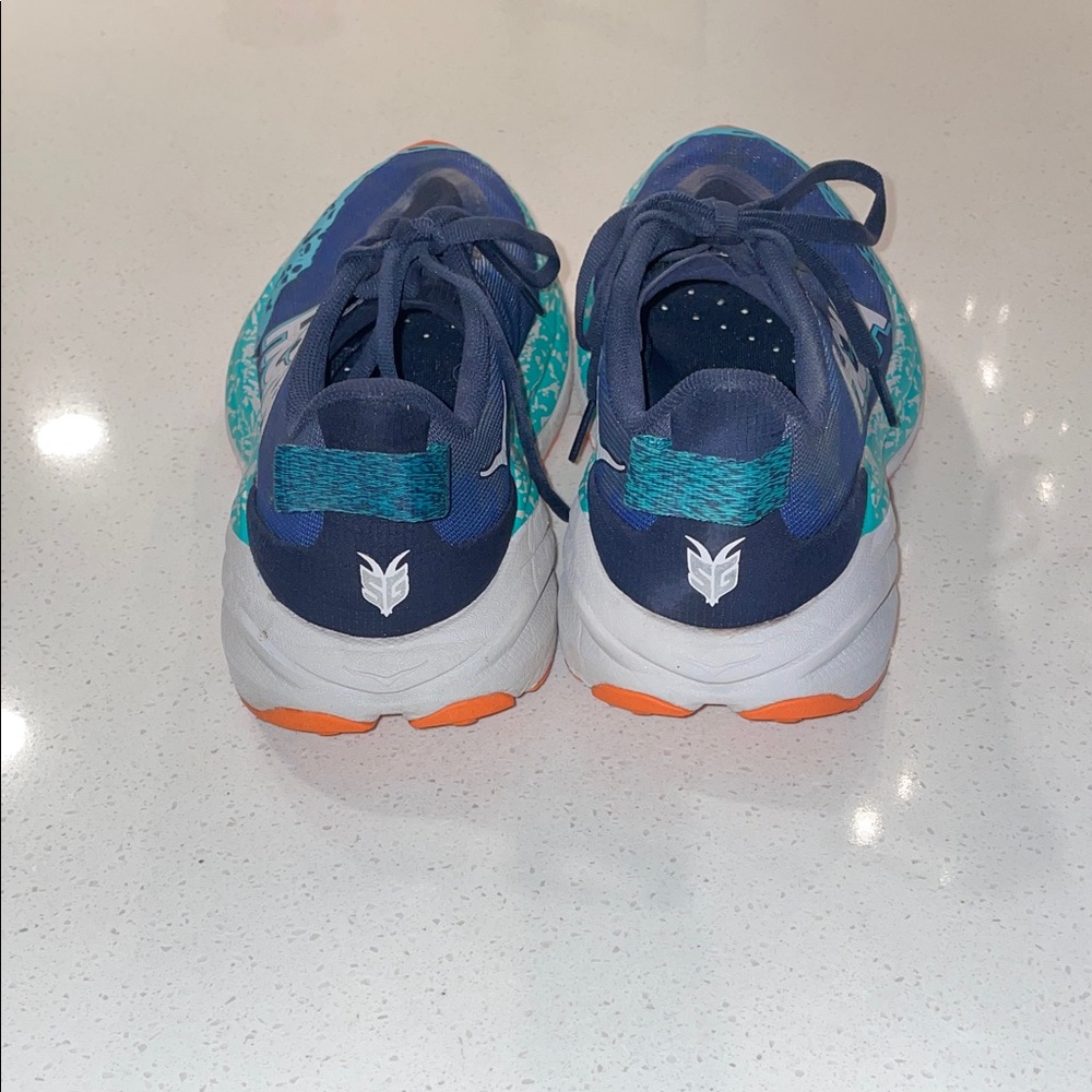 HOKA Speedgoat Blue and Orange Running Shoes - Picture 3 of 5
